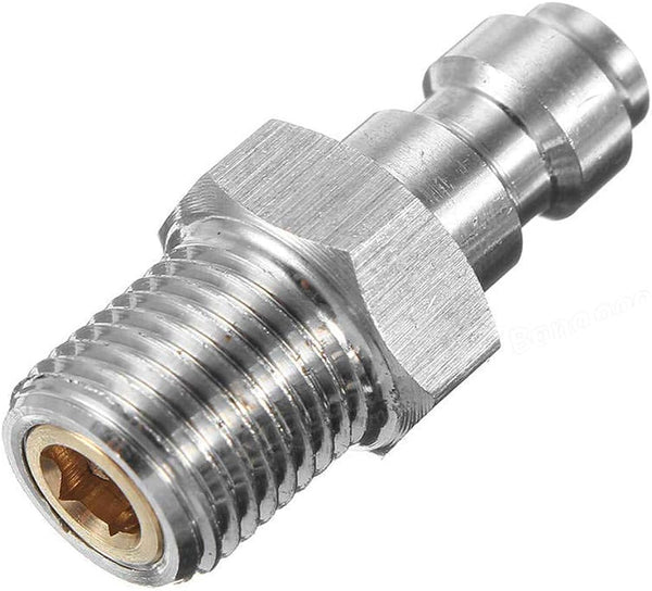 Universal 8mm Quick-Disconnect Plug Adapter 1/8" BSPP Male Thread Paintball Fittings